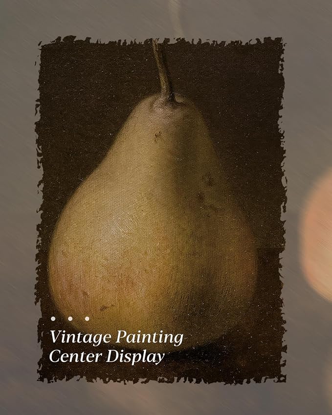 HUARCEY Gold Framed Vintage Wall Art for Living Room, Pear Fruits Painting Prints Shelf Decor for Kitchen, Aesthetic Bedroom Wall Art Decor, Christmas Gift for Friends or Family (Two Pears 12"x16")