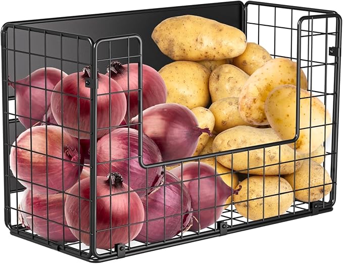 Magnetic Shelf for Fridge, Fruit Potato & Onion Storage Bins, Pantry Organizers & Storage, Large Container Magnetic Basket for Refrigerator, Kitchen Counter, Cabinet, Magnetic Fridge Organizer