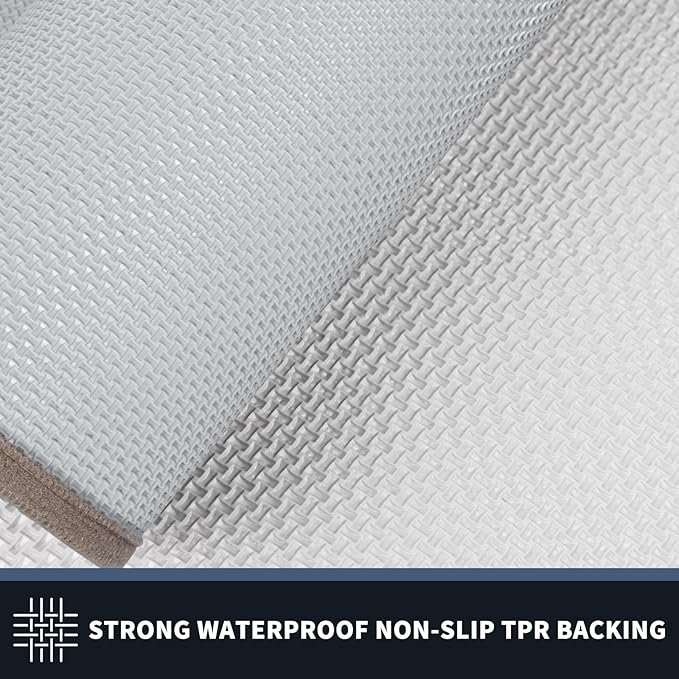 PURRUGS Dirt Trapping Door Mat 20" x 32", Non-Slip/Skid Machine Washable Entryway Rug, Shoes Scraper, Area Rug, Super Absorbent Welcome Mat for Muddy Wet Shoes and Paws, Beige & Grayish Brown