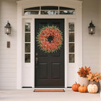 26" Fall Wreath for Front Door, Porch, Window - Large Artificial Boxwood Leaves with Fake Daisy Flowers Outdoor Wreath Faux Eucalyptus for Home Farmhouse Harvest Festival Thanksgiving Day Autumn Decor