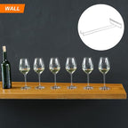 uxcell 5Pcs Wine Glass Rack, 10.43 Inch Iron Wine Glasses Rack Under Cabinet Stemware Rack - Wall Mountable Wine Glass Holder Storage Hanger for Bars Coffee Restaurants Kitchens, Silver