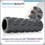 Foam Roller - 15 inch Deep Tissue Massager for Muscle Massage, Myofascial Trigger Point Release, Exercise, Yoga, Pilates & Stretching(Gray)