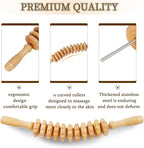 Liitrton Wood Therapy Fasci Massage Tools, Curved Wooden Massage Roller Cellulite Reduction and Muscle Tension (Wood)