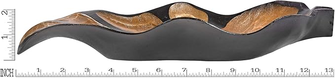 AeraVida Nature Inspired Handcarved Curvy Leaf Shaped 2-Tone Stained Wooden Serving Bowl or Dish for Tropical Chic Home Décor & Kitchen Accessories