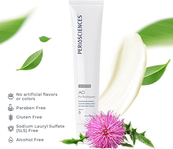 PerioSciences AO Pro Sensitive Toothpaste with Nano Hydroxyapatite, Reduces Sensitivity, Remineralizing, 3 fl oz / 90ml