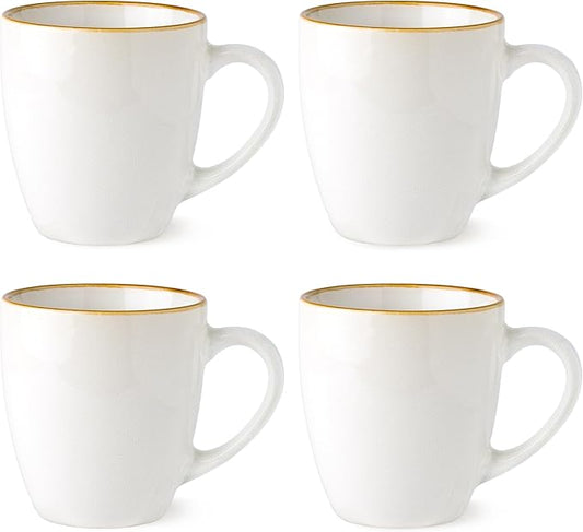 GBHOME Ceramic Coffee Mugs Set of 4, 12oz Stoneware Coffee Mugs Set For Dad Mom Women MEN, Light Weight Ceramic Coffee Cups for Latte/Tea/Beer/Hot Cocoa, Dishwasher & Microwave Safe