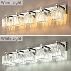 Modern Vanity Light 5-Lights Chrome Crystal Bathroom Wall Light Fixtures