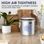 ENLOY 165oz Stainless Steel Airtight Canister for Kitchen, Large Flour Coffee Bean Tea Cereal Sugar Cookie Metal Food Storage Canisters with Clear Lid and Sturdy Locking Clamp