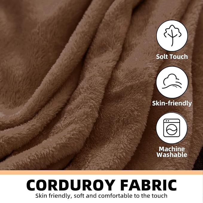 6FT,Oversized Bean Bag Chairs for Adults,Giant beanbag with Filler Included，Fluffy Memory Foam,Soft and Comfy Corduroy Fabric,Gaming Chairs Suitable for Living Room and Bedroom (Coffee Color, 6 Foot)