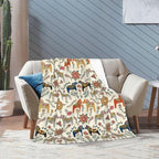Swedish Dala Horses Throw Blanket Soft Fleece Blanket Men Women Gift for Kids Boys Girls for Party Couch Sofa Bed Deco Blankets 50x40