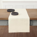 Solino Home Linen Ivory Table Runner 36 Inches - 100% Pure Linen Small Table Runner 14 x 36 Inch Ideal for Dresser and Coffee Tables - Fall, Autumn, Thanksgiving - Fete