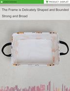 LANGYASHAN Rectangular Storage Bin Collapse Canvas Fabric Cartoon Storage Basket with Handles for Organizing Home Kitchen Boys and Girls Toys Office Closet Shelf Baskets(Rec Fox)