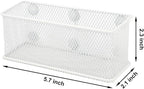 EASEPRES Magnetic Pencil Holder Set of 6 - Wire Mesh Storage Baskets Organizer with Strong Magnets - Perfect for Whiteboard, Refrigerator and Locker Accessories, White