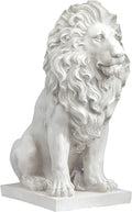 Design Toscano Lion of Florence Sentinel Indoor/Outdoor Animal Statue, 28 Inch Tall, Cast Stone Resin, Antique Stone Finish
