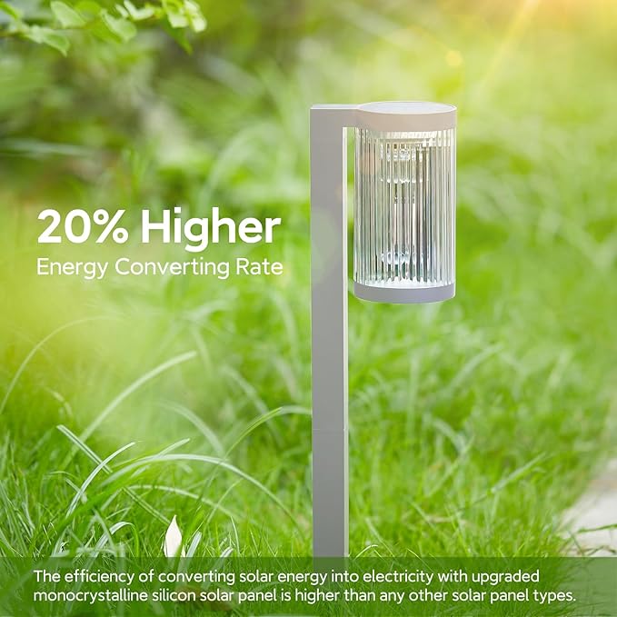 Solar Pathway Lights Outdoor, 6 Pack Upgraded Outdoor Solar Lights for Outside Super Bright Up to 12Hrs, IP65 Waterproof Solar Garden Lights for Yard Landscape Path Walkway Decoration(Cool White)