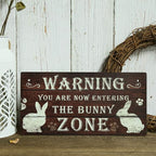 Putuo Decor Funny Rabbit Sign Bunny Rabbit Home Decor Gift Bunny Mom Bunny Lover 12 x 6 Inch (The Bunny Zone) Easter Decorations