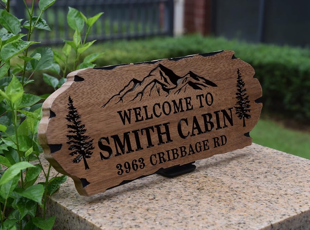 Custom Wood Sign,Personalized Cabin Sign - Custom Carved Wood Sign for Rustic Outdoor and Home Wall Decor