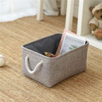TheWarmHome Storage Bins Basket - Storage Baskets for Organizing Shelves,Home Closet Organizer for Book Shelf Organization,Fabric Storage Cubes,Medium Decorative Grey Basket Gift