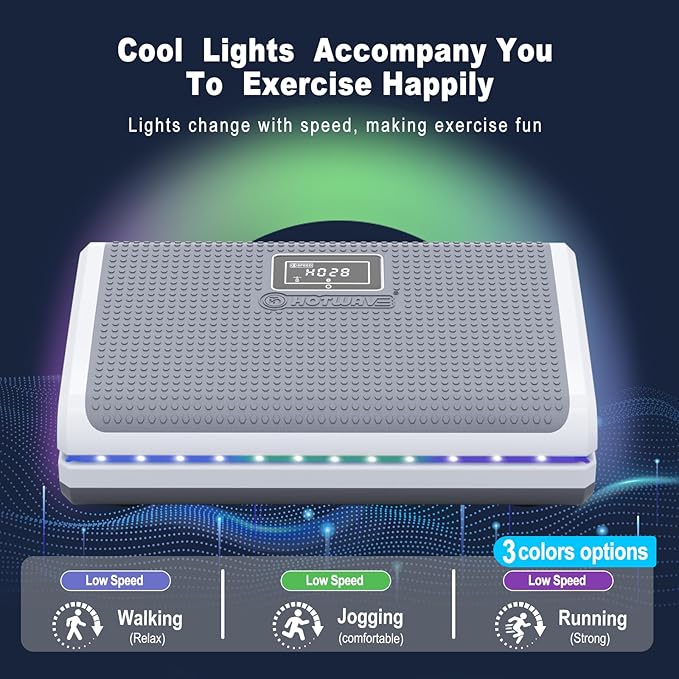 HOTWAVE Vibration Plate Exercise Machine for Lymphatic Drainage, Power Vibrating Plates Platform for Weight Loss - Whole Body Shaker Vibration Plate Machine Home Gym Shaping Fitness Workout