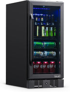 Newair 24" Wine and Beverage Refrigerator 20 Bottle and 70 Can Capacity, Built-in or Freestanding Cooler, Dual Zone Fridge in Stainless Steel with Splitshelf