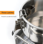 Stainless Steel Milk Can, 60L/15.9 Gallon Heavy Duty Airtight Storage Canister Milk Bucket with Lid, Embedded Silicone Milk Jug Wine Pail Water Cereals Bucket with Three Latches and Two Handles