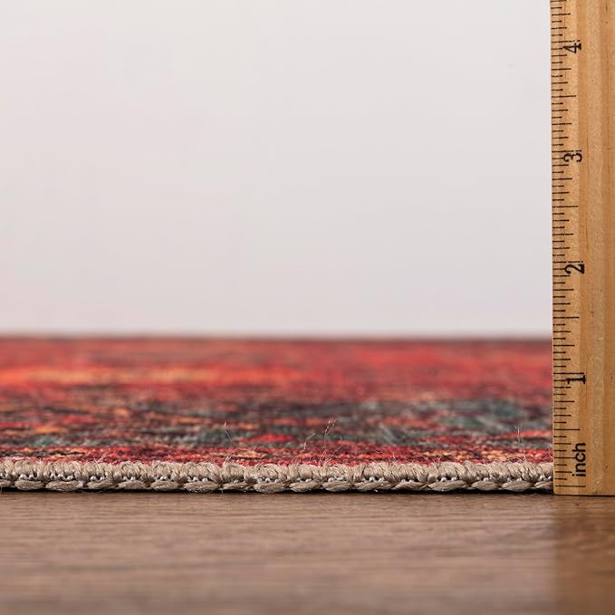 Keen Home Design 9x12 Rug - Machine Washable Area Rug with Non-Slip Backing, Ideal for Living Room, Dining Room, Bedroom - Vintage, Easy Clean, Durable, Low Pile Rug - (9' x 12')