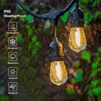 Svater Outdoor String Lights Led 105FT, Commercial Grade Patio Lights with 1W Dimmable S14 Shatterproof Bulbs, ETL Listed Heavy-Duty Outside Waterproof Cafe Bistro Market Lighting Warm White