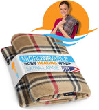 SunnyBay Extra Large Microwave Heating Pad, Microwavable Heavy Weighted Full Body Moist Hot Pack and Washable Fleece Cover, 10x24 Inches, 2.8 lbs (London)