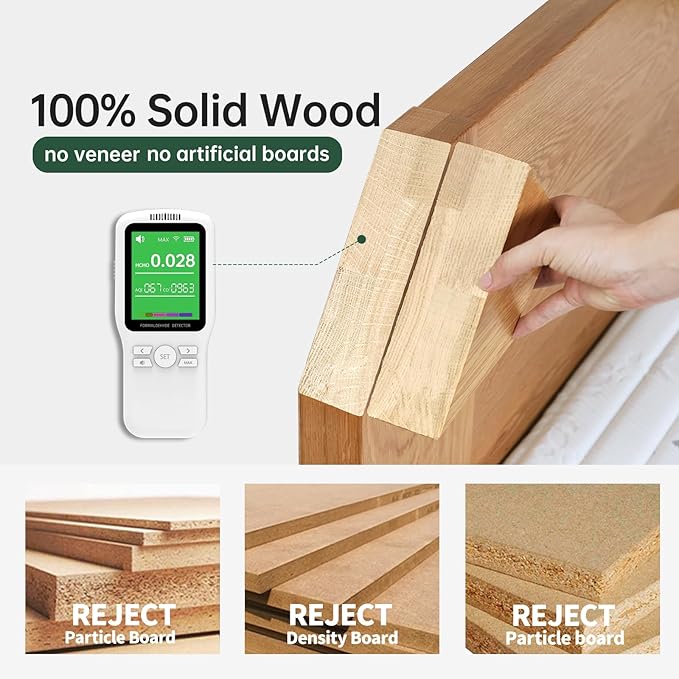 100% Solid Oak Round Side Table, Small Bedside Table for Small Spaces, Living Room End Table with Stable Frame for Bedroom Couch, (Natural, 17.71" D x 19.68" H)