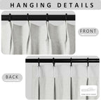 Macochico Extra Wide 100% Blackout Linen Curtains for Sliding Door Pleated Curtains with Hooks Insulated Soft Linen Drapes for Bedroom Living Room with Tieback Greyish White 100”Wx84”L 1 Panel