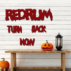 Wooden Halloween Decorations Stickers Bloody Halloween Decals for Mirror Wall Window Peel and Stick Happy Halloween Wall Sticker Redrum Door Sign Outdoor Indoor Decor Holiday Party Supply Photo Props