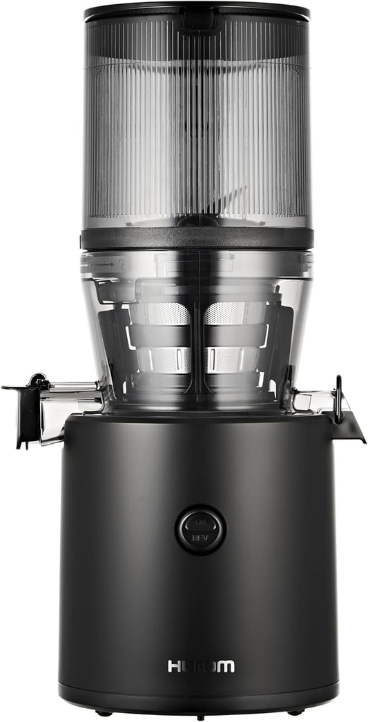 Hurom H320 Cold Press Juicer Machine, Easy to Clean Masticating Slow Juicer, Coarse Strainers, Self-Feeding, Hands Free, Family Size, Quiet Motor, Easy Assembly (Black)