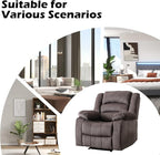 EBELLO Classic Power Recliner Chair, Oversized Electric Reclining Chair with Overstuffed Cushion and Back, Soft Fabric Adults Single Recliner Sofa for Living Room, Set of 2 Brown
