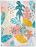 ICMOLYYENLO Tropical Green Leaves Tapestry, Exotic Leaves Beautiful Bedroom Wall Hanging, Floral Poster Blanket for Bedroom Living Room Dormitory Apartment 60x60 Inch