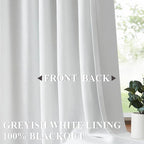 Vision Home White Pinch Pleated Full Blackout Curtains 60 inch Wide Thermal Insulated Window Panels 102 inch for Bedroom Living Room Darkening Pinch Pleat Drapes with Hooks Back Tab 60" Wx102 Lx1