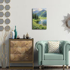The scenery of mountain streams and green meadows is suitable for living rooms bedrooms offices landscape posters and wall paintings