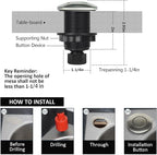 Garbage Disposal Air Switch Kit for SinkTop Waste Disposal with Stainless Steel Brushed Nickel Short Air Button by briidea