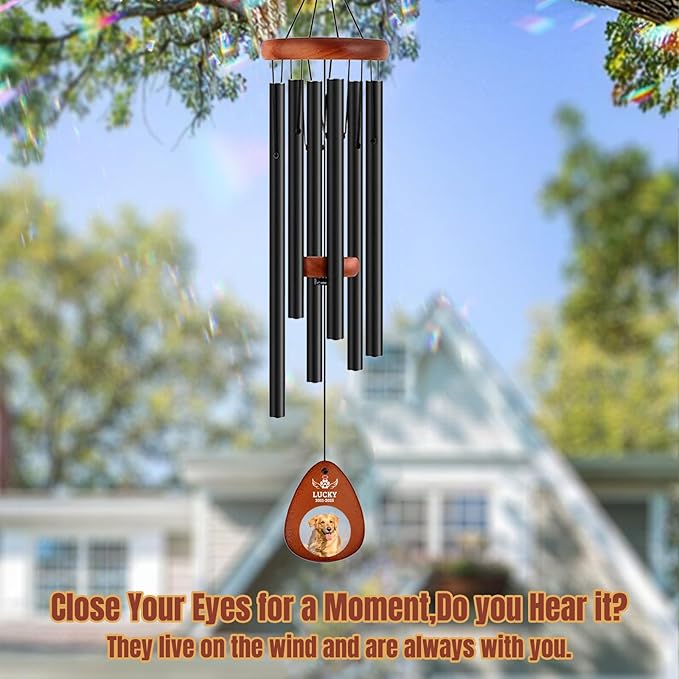 Personalized Pet Memorial Wind Chimes - Dog Memorial Gifts for Loss of Dog,Dogs Remembrance Bereavement Gift,Custom Pet Loss Sympathy Gifts in Memory of Dogs Cats (Design 2)