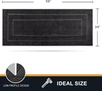 PURRUGS Dirt Trapping Door Mat 24" x 59", Non-Slip/Skid Machine Washable Entryway Rug, Dog Doormat, Super Absorbent Welcome Mat for Muddy Wet Shoes and Paws, Charcoal