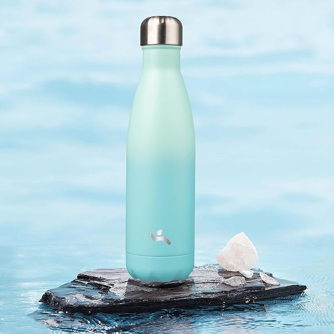 Insulated Water Bottles,17 oz Double Wall Stainless Steel Vacumm Metal Flask for Sports Travel,Mint