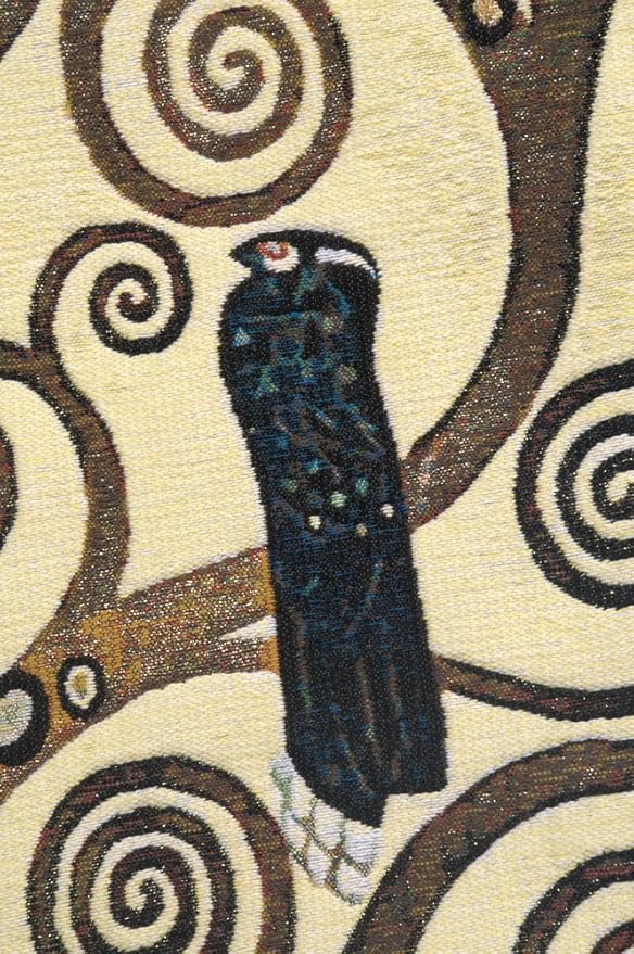 C Charlotte Home Furnishings Inc Lebensbaum Bird Belgian Cushion Cover | Pure Cotton Decorative Cushion Case | Cushion Cover for Indoor Use | 17x17 Inch Cushion Cover for Living Room I By Gustav Klimt
