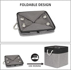 Bidtakay Fabric Cube Storage Bins for Organizing 13x13 Large Storage Baskets Decorative Storage Bins for Home Storage Set of 3 Shelf Organizer Bins for Toy Storage (Black&grey)