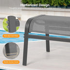 Outdoor Ottoman Set of 2, All Weather Outdoor Foot Stool with Supportive Textliene and Metal Frame, Stackable Oversized Outdoor Foot Rest for Furniture Patio Garden Pool, Grey