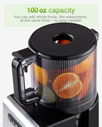 Cold Press Juicer Machines – 6.5'' Large Feed Chute for Whole Fruits & Vegetables, High Juice Yield, Easy To Clean