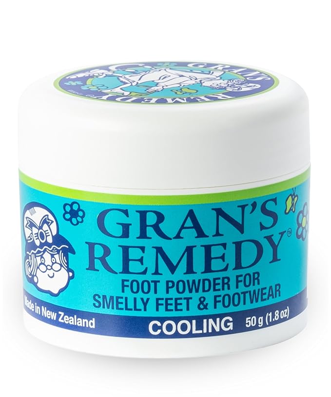 Gran's Remedy Natural Shoe Deodorizer and Foot Odor Eliminator Powder for Men, Women, and Kids, Absorb Sweat and Moisture, Neutralize Smelly Odors, Cooling