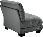 Armless Sofa W/1 Pillow - Gray