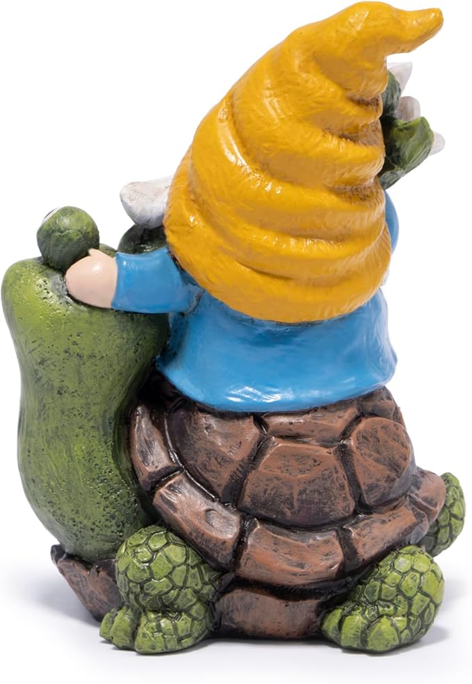 Hodao Spring Garden Gnome Decoration Flower Animal Ornaments Decor Gifts Spring Gnomes for Garden Decorations Summer Elf Figurine Gifts for Mom Outdoor Decor (Yellow)