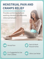 Slimpal Portable Heating Pad for Period Cramps, FSA HSA Eligible, Cordless Heat Pad for Menstrual Cramps Relief, 3 Timer Auto Off Setting, Electric Heating Belt Gifts for Her Women Girl Wife, Aqua