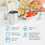 Ahimsa Stainless Steel Kids Utensils - Kids Fork and Spoon Set, Pediatrician Designed Toddler Silverware Set, 100% BPA Free & Dishwasher Safe (Classic)