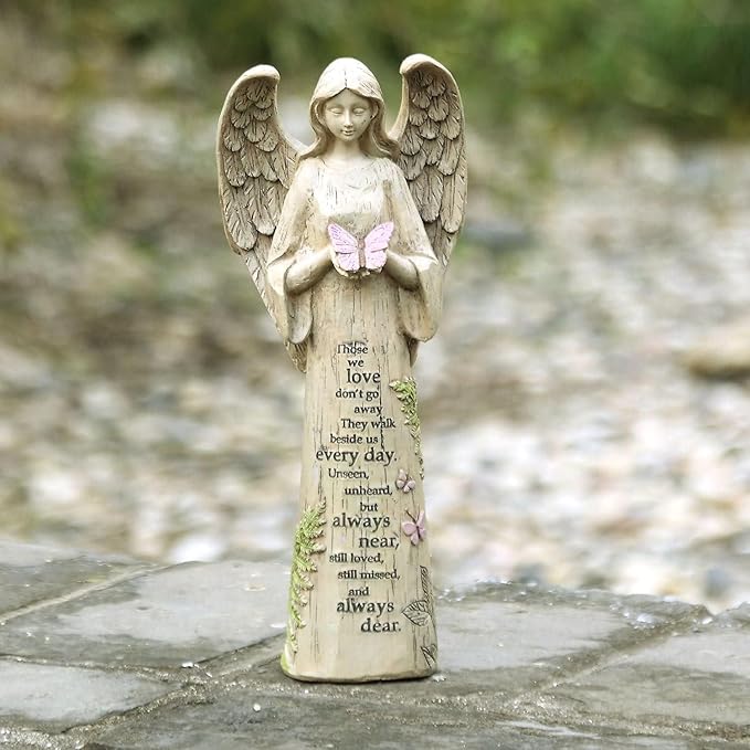 Topadorn Garden Statuary Outdoor Praying Angel Resin Figurines,Collectible Sculptures,10" H